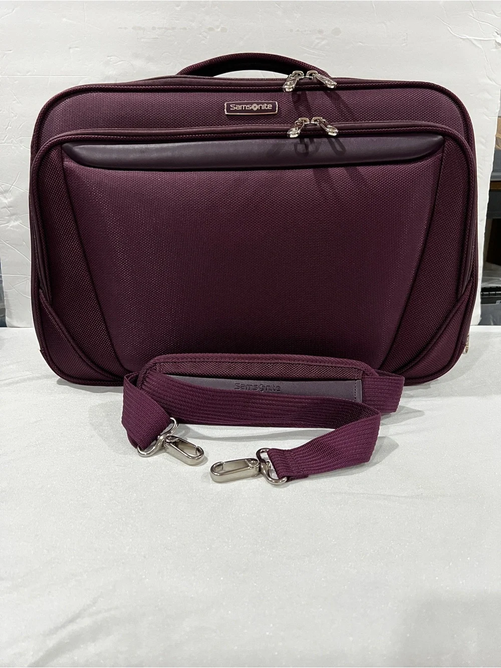 Samsonite Business Travel Bag Carry-On Luggage Marron Purple Lightweight